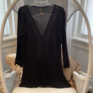 VENUS Lightweight black gauze swimsuit cover-up Medium ❤️ Beautiful 😊!! 😎